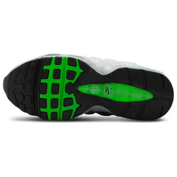 Nike Air Max 95 BB Leather - Boys' Grade School - Light Smoke/Green Strike - Image 5