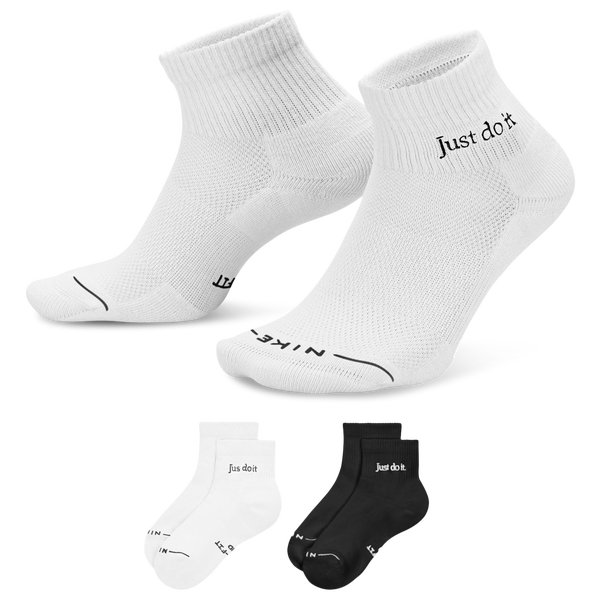 Nike Everyday Elevated JDI Ankle Socks 2 Pack - Adult - White/Black/White
