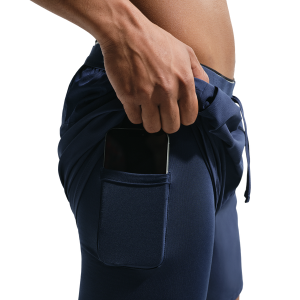 Nike Dri-FIT Stride 2in1 7" Shorts - Men's - Midnight Navy/Reflective Silver - Image 3