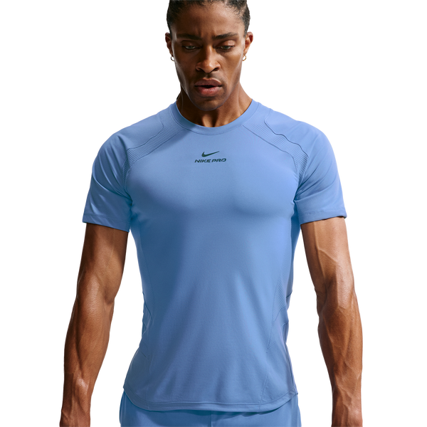 Nike Pro Training Dri-FIT Adv SS Top - Men's - Indigo Storm/Indigo Storm/Black