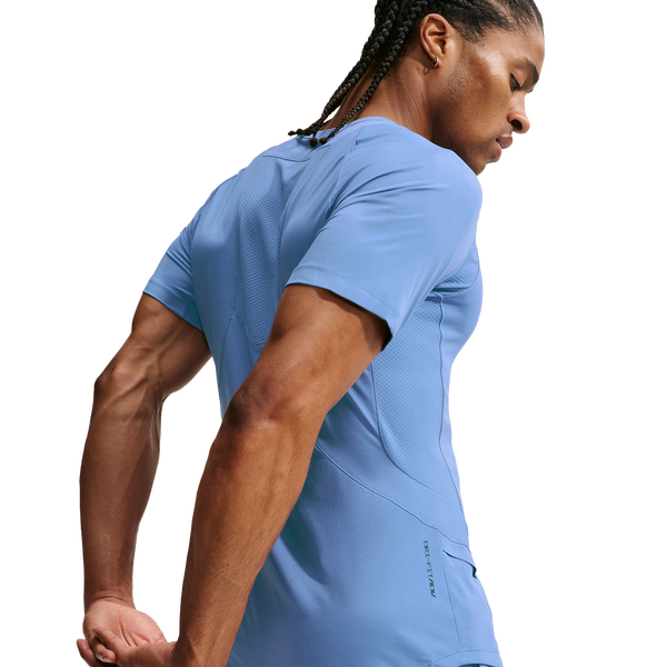 Nike Pro Training Dri-FIT Adv SS Top - Men's - Indigo Storm/Indigo Storm/Black - Image 2