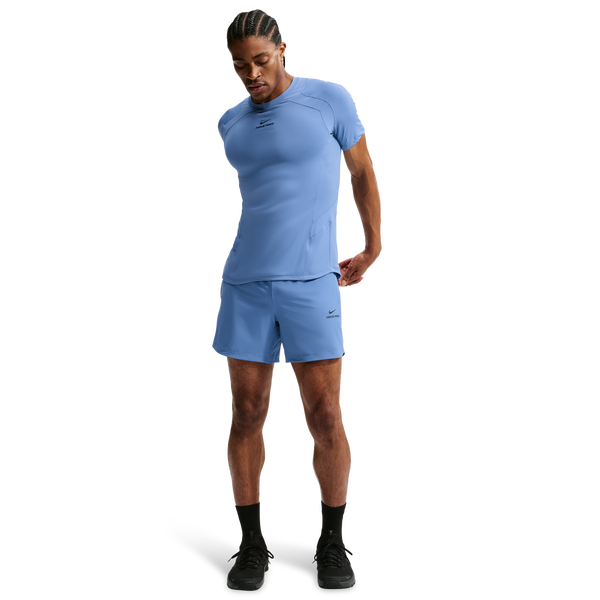 Nike Pro Training Dri-FIT Adv SS Top - Men's - Indigo Storm/Indigo Storm/Black - Image 3
