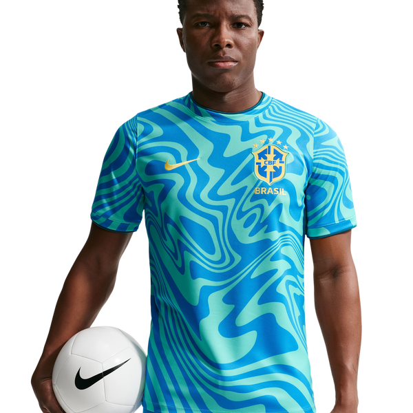 Nike Brasil Pre Match Jersey - Men's - Teal/Blue