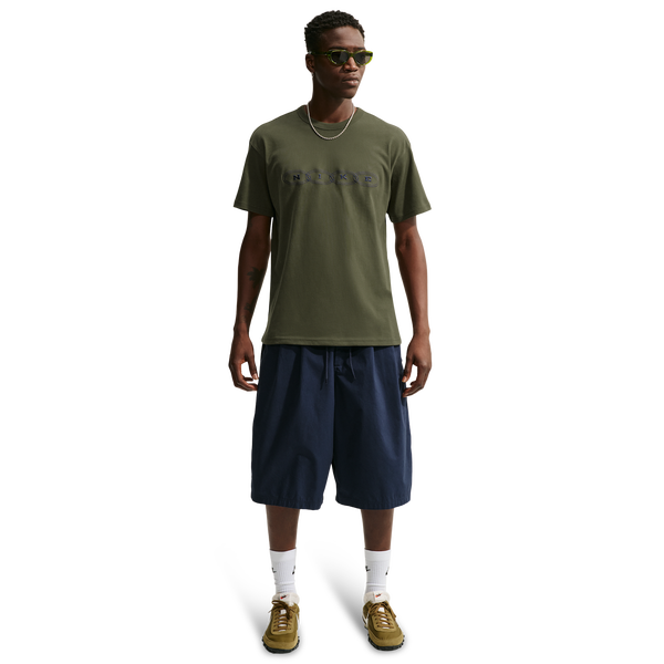 Nike Loose Fit Premium Essential Embroidered T-Shirt - Men's - Cargo Khaki - Image 4