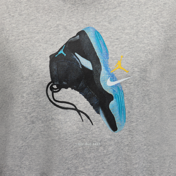 Jordan Brooklyn AJ11 Fleece Crew LB - Men's - Blue Chill/Grey Heather - Image 3