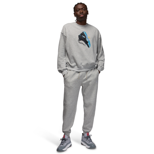 Jordan Brooklyn AJ11 Fleece Crew LB - Men's - Blue Chill/Grey Heather - Image 4