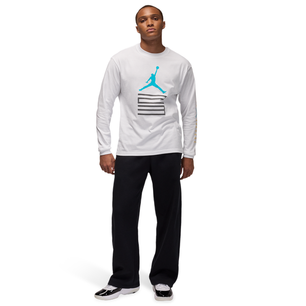 Jordan Brooklyn AJ 11 Graphic Long Sleeve Crew - Men's - White/White - Image 4
