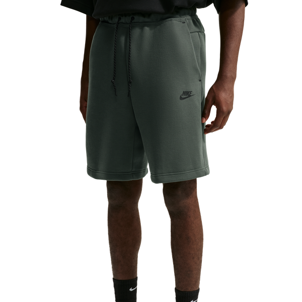 Nike Tech Fleece Shorts - Men's - Black/Camo Green