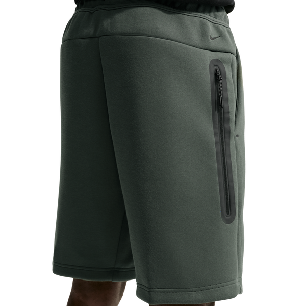 Nike Tech Fleece Shorts - Men's - Black/Camo Green - Image 2