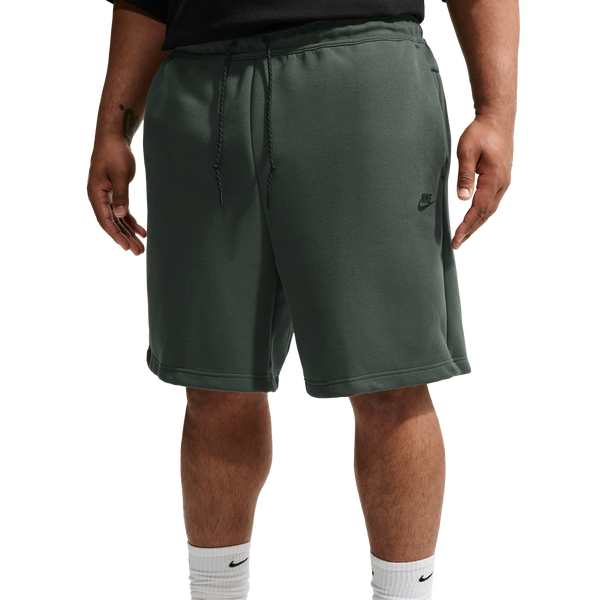 Nike Tech Fleece Shorts - Men's - Black/Camo Green - Image 4
