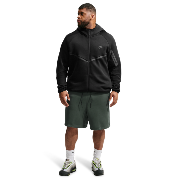 Nike Tech Fleece Shorts - Men's - Black/Camo Green - Image 5