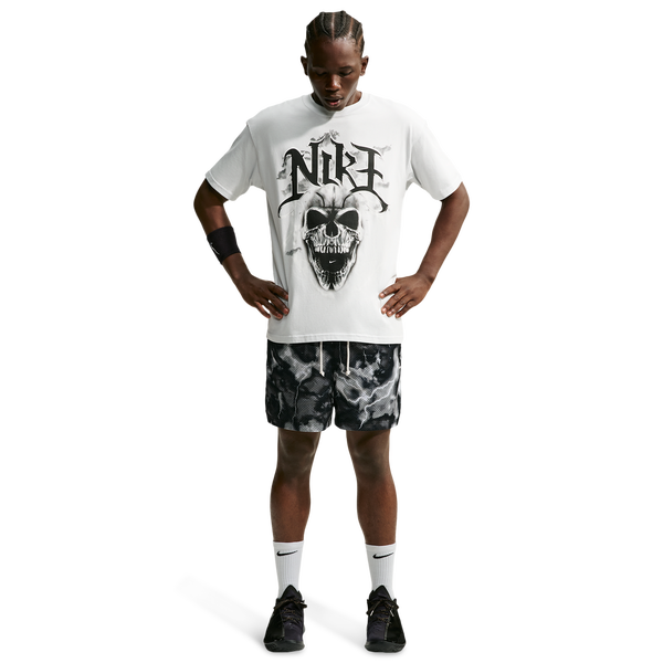 Nike Dri-FIT Standard Issue Mesh 5in Short Skul - Men's - Smoke Grey/Black/Pale Ivory - Image 3