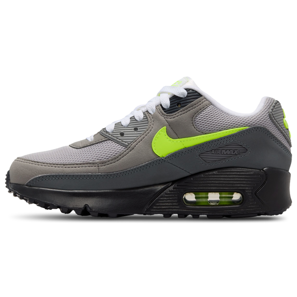 Nike Air Max 90 Mesh - Girls' Grade School - Anthracite/Black/Neon Yellow - Image 2