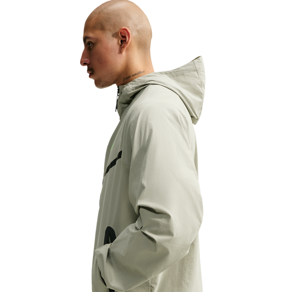 Nike Drifit Tech Woven Windrunner FZ Jacket - Men's - Spruce Fog/Spruce Fog/Barely Volt - Image 2