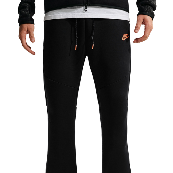 Nike Tech Fleece Open Hem Pants - Men's - Black/Orange