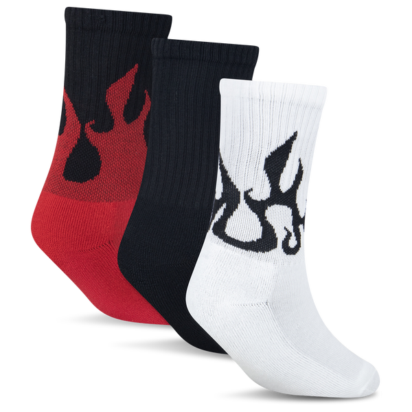 Jordan Retro 3 Pack Crew Socks - Boys' Grade School - Red/Red - Image 2