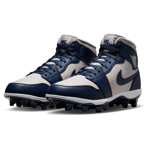 Jordan 1 Mid TD - Men's - College Navy/White/Wolf Grey - Image 6