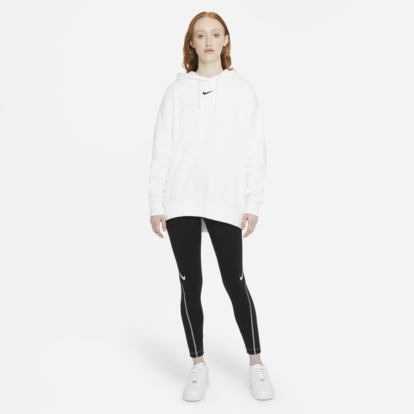 Nike Collection Fleece Hoodie - Women's - White/Black - Image 5
