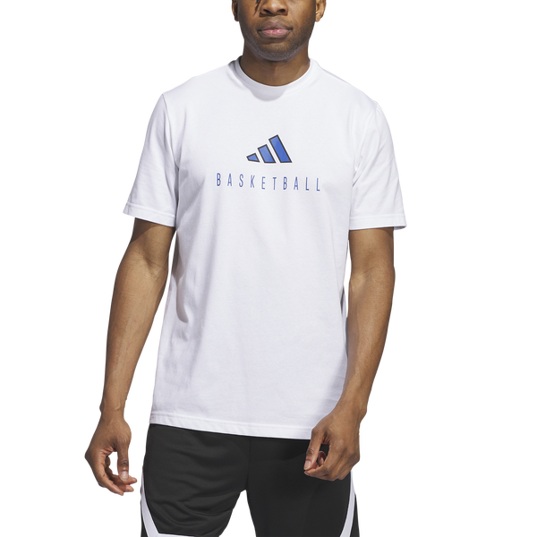 adidas Worldwide Hoops Logo Graphic Basketball T-Shirt - Men's - White