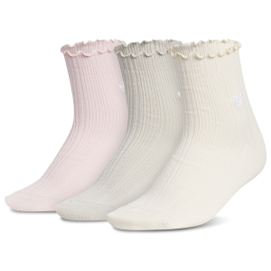 adidas Originals Ruffle Quarter Socks 3-Pack - Adult - Sandy Pink/Wonder Alumina/Wonder White