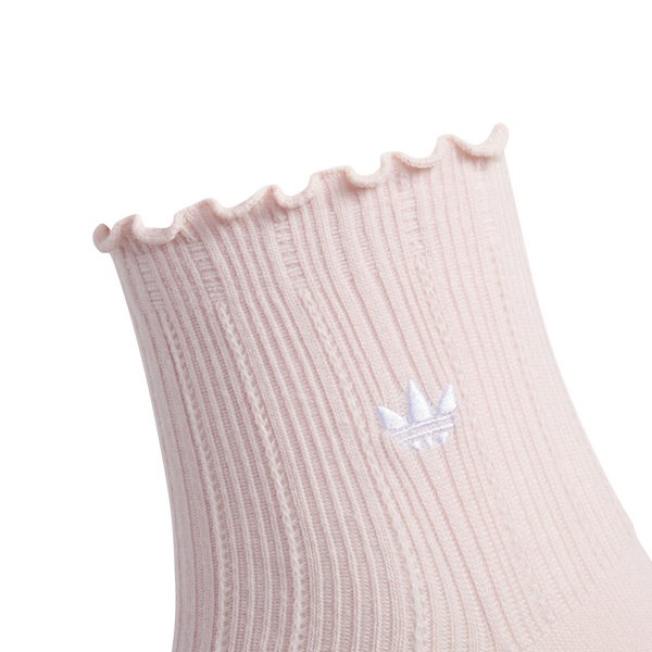 adidas Originals Ruffle Quarter Socks 3-Pack - Adult - Sandy Pink/Wonder Alumina/Wonder White - Image 2