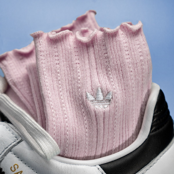adidas Originals Ruffle Quarter Socks 3-Pack - Adult - Sandy Pink/Wonder Alumina/Wonder White - Image 6