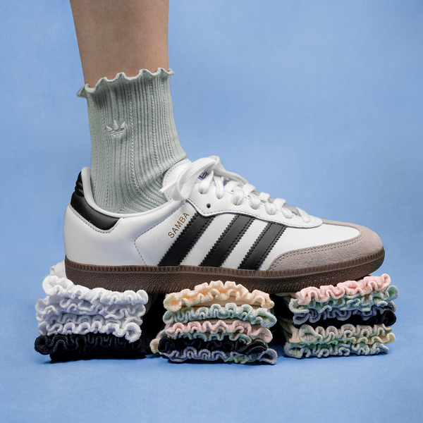 adidas Originals Ruffle Quarter Socks 3-Pack - Adult - Sandy Pink/Wonder Alumina/Wonder White - Image 10