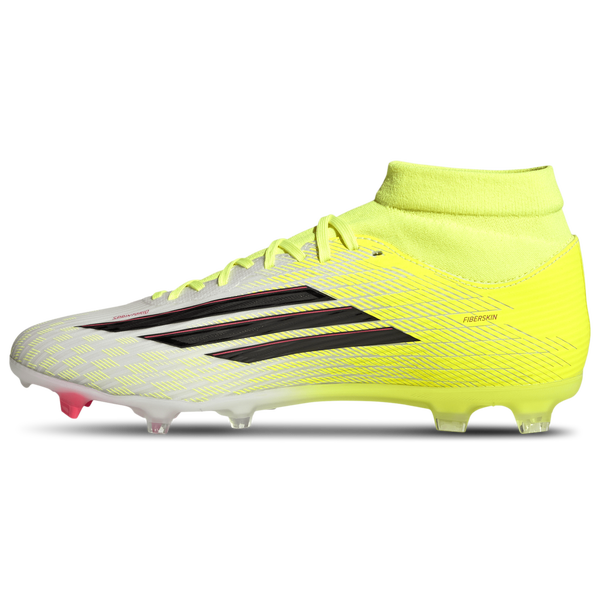 adidas F50 League Mid Firm Ground - Women's - Core Black/Team Solar Yellow - Image 2