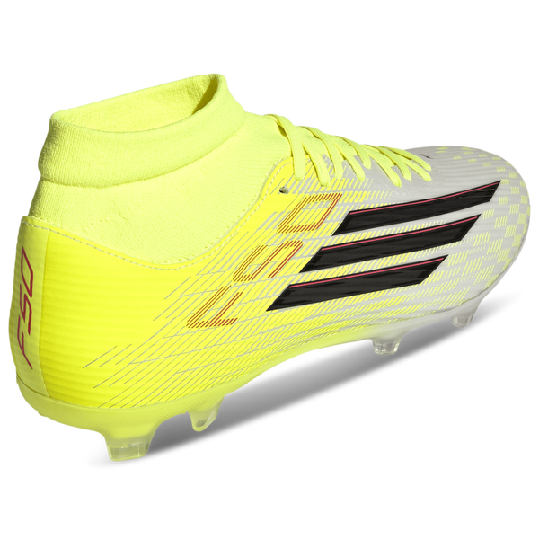 adidas F50 League Mid Firm Ground - Women's - Core Black/Team Solar Yellow - Image 3