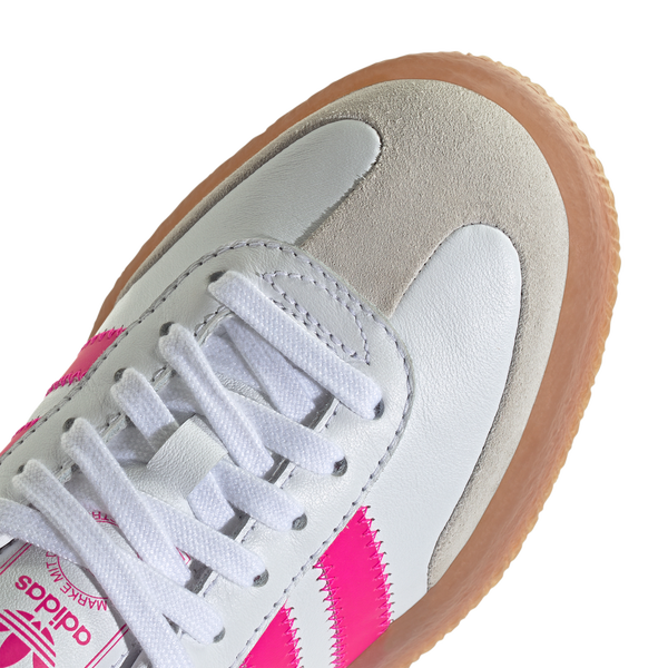 adidas Originals Sambae - Girls' Grade School - Ftwr White/Shock Pink/Gold Met - Image 7