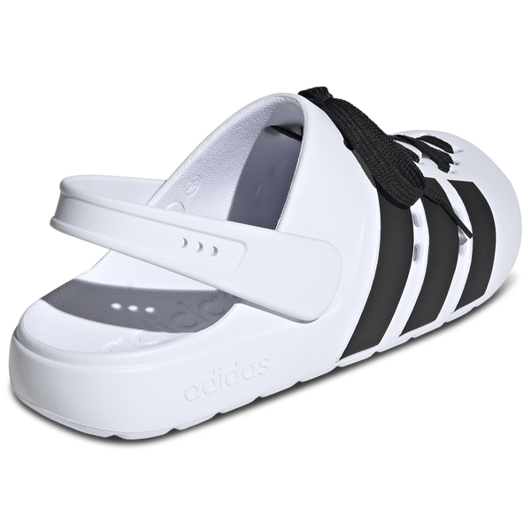 adidas adilette 2.0 Clogs - Men's - White/Black - Image 3
