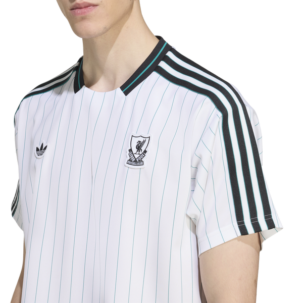 adidas Liverpool FC Icon Jersey - Men's - White/Sea Green - Image 3