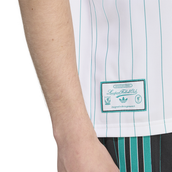 adidas Liverpool FC Icon Jersey - Men's - White/Sea Green - Image 4
