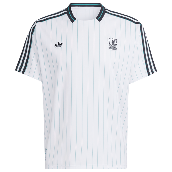 adidas Liverpool FC Icon Jersey - Men's - White/Sea Green - Image 5