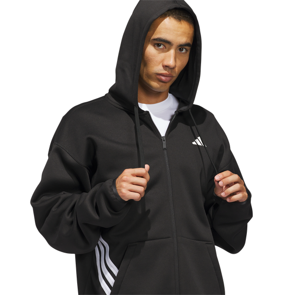 adidas Crazy Warm Full-Zip Hoodie - Men's - Black/White - Image 3