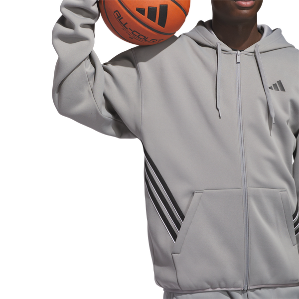 adidas Crazy Warm Full-Zip Hoodie - Men's - Grey/Black - Image 4