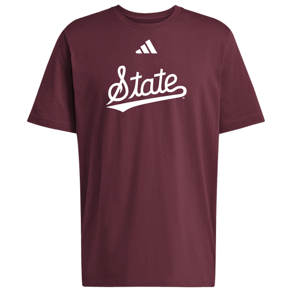 adidas College Logo Short Sleeve T-Shirt - Men's - Maroon