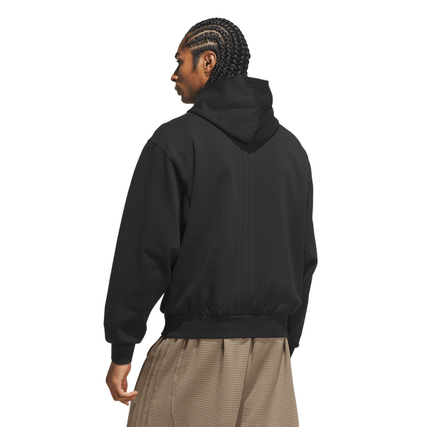 adidas Basketball Fleece Hoodie - Men's - Black - Image 2