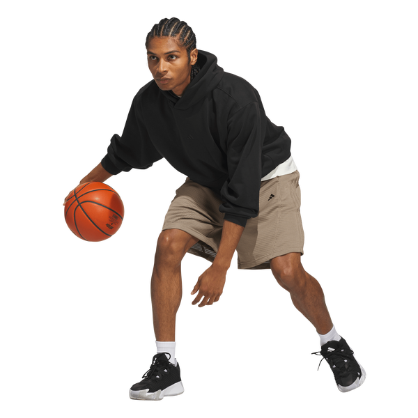 adidas Basketball Fleece Hoodie - Men's - Black - Image 5