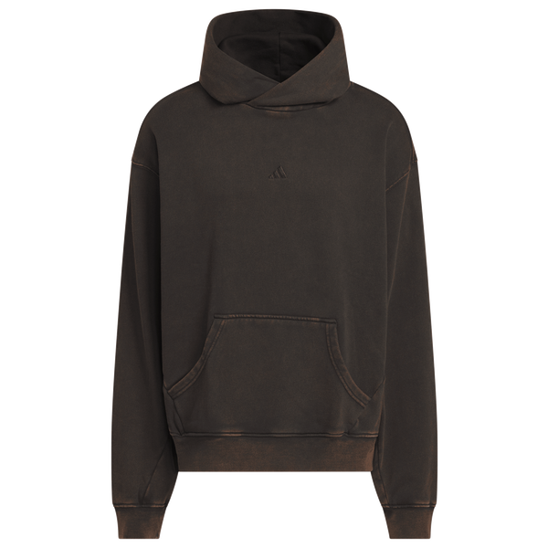 adidas Basketball Washed Fleece Hoodie - Men's - Black - Image 6