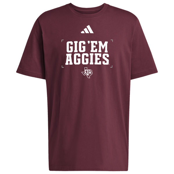 adidas College Slogan Short Sleeve T-Shirt - Men's - Maroon