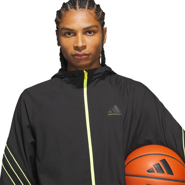 adidas Crazy Lite Basketball Jacket - Men's - Black/Solar Lemon - Image 3
