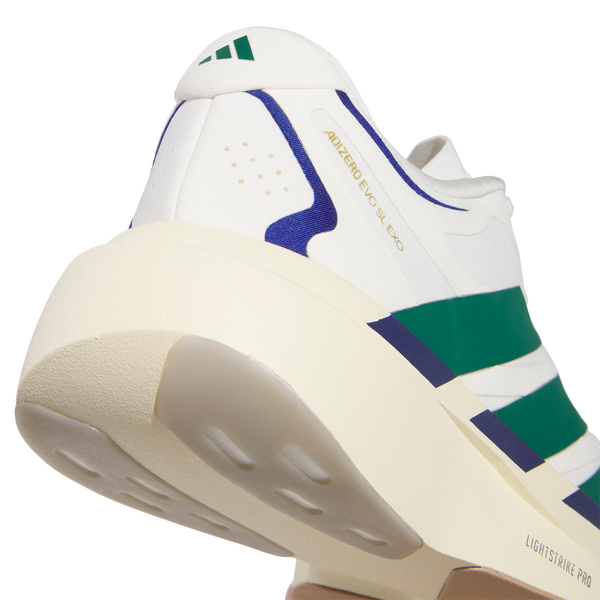 adidas adizero Evo SL Exo Suede - Men's - Core White/Collegiate Green/Cream White - Image 7