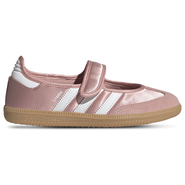 adidas Samba Jane Satin - Girls' Grade School - Footwear White/Wonder Mauve/Gum