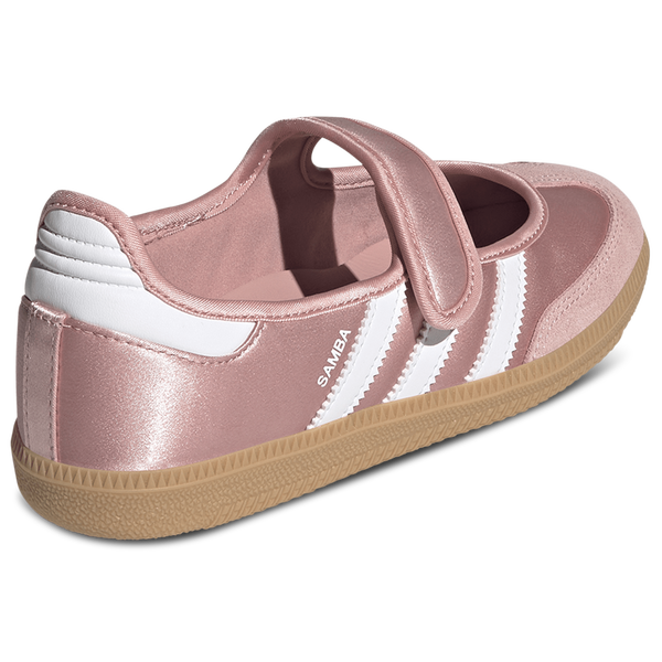 adidas Samba Jane Satin - Girls' Grade School - Footwear White/Wonder Mauve/Gum - Image 3