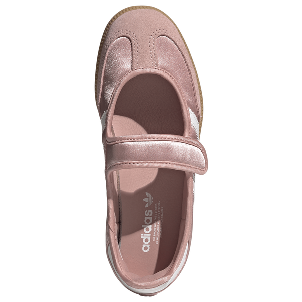 adidas Samba Jane Satin - Girls' Grade School - Footwear White/Wonder Mauve/Gum - Image 4