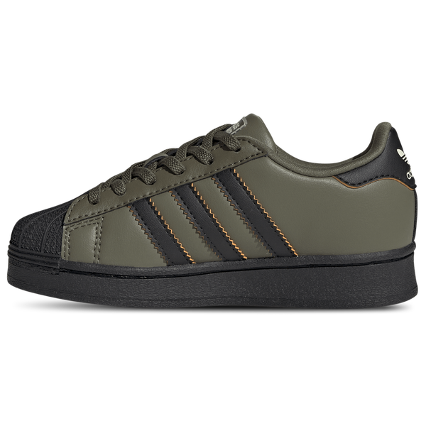 adidas Originals Superstar Led Lights Elastic Lace - Boys' Preschool - Silver Pebble/Olive Strata/Core Black - Image 2