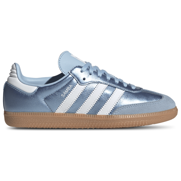 adidas Originals Samba - Girls' Grade School - Metallic Blue/Footwear White