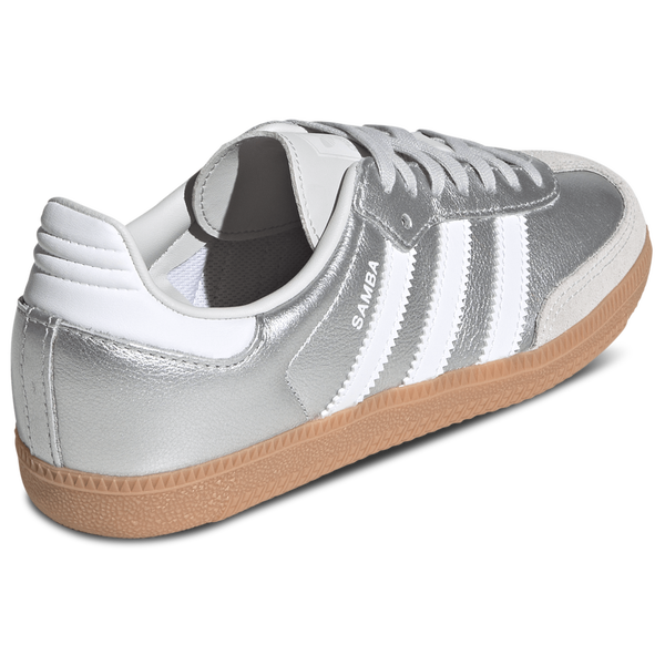 adidas Originals Samba - Girls' Grade School - Silver/White - Image 3
