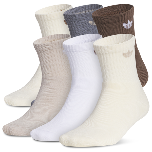 adidas Originals Trefoil 2.0 Cushion 6PK Quarter Socks - Adult - Wonder White/Wonder Beige/Earth Strata Brown